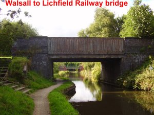 Walsall Lichfield line crosses canal by Swan Pelsall Rd